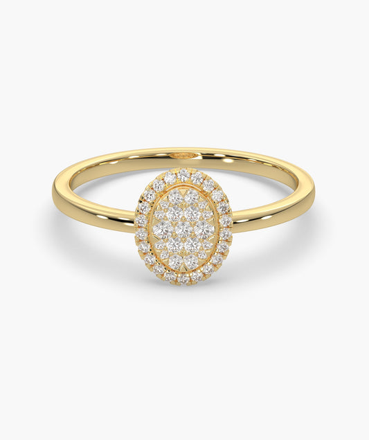 Oval Cluster Diamond Engagement Ring