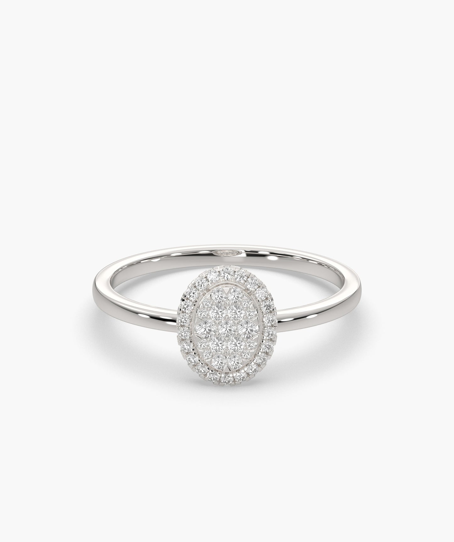 Oval Halo Natural Diamond Ring