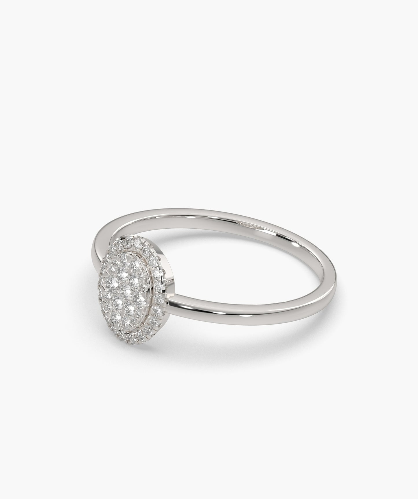 Oval Cluster Diamond Engagement Ring
