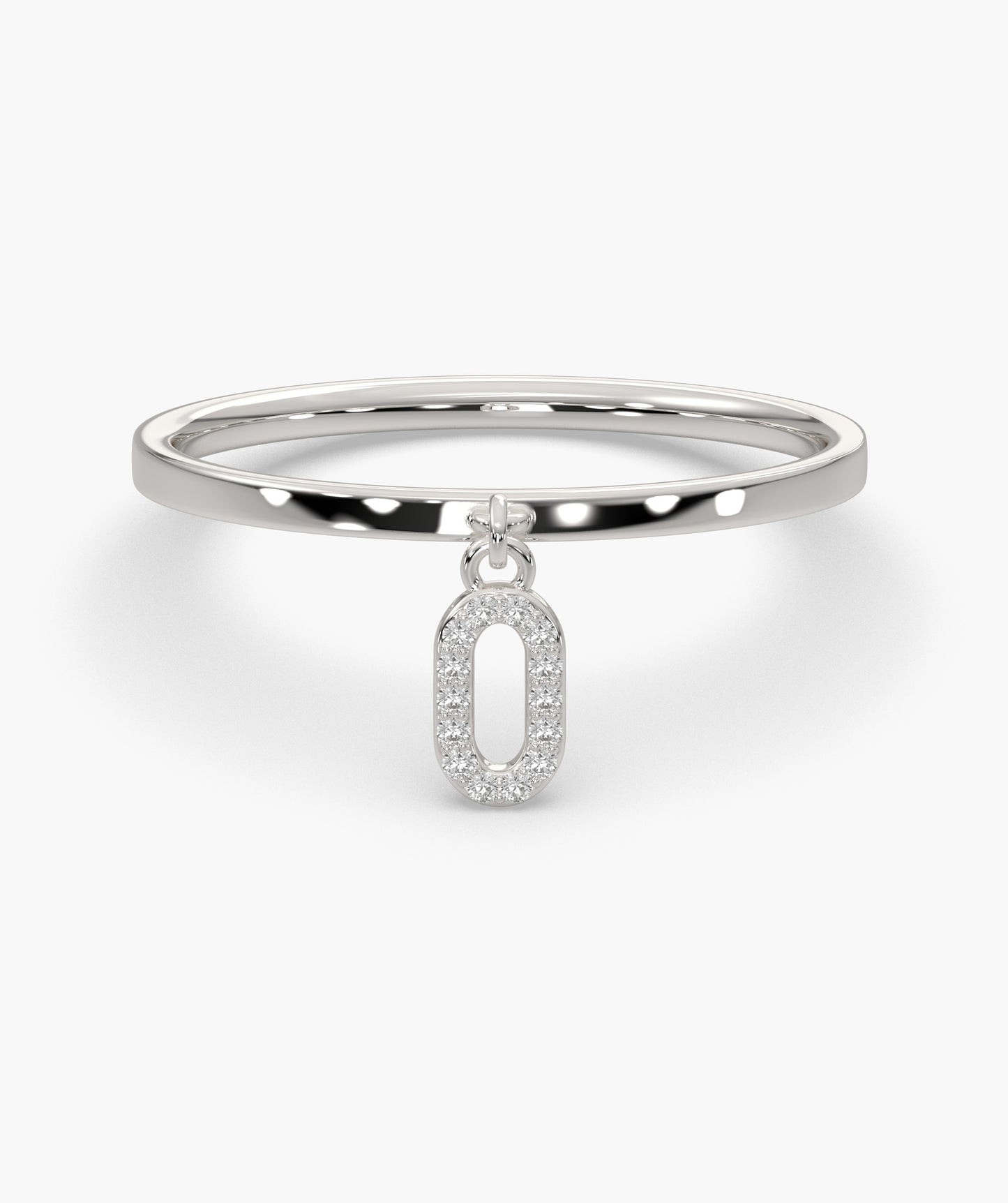 14K Gold Dainty Link Charm Ring