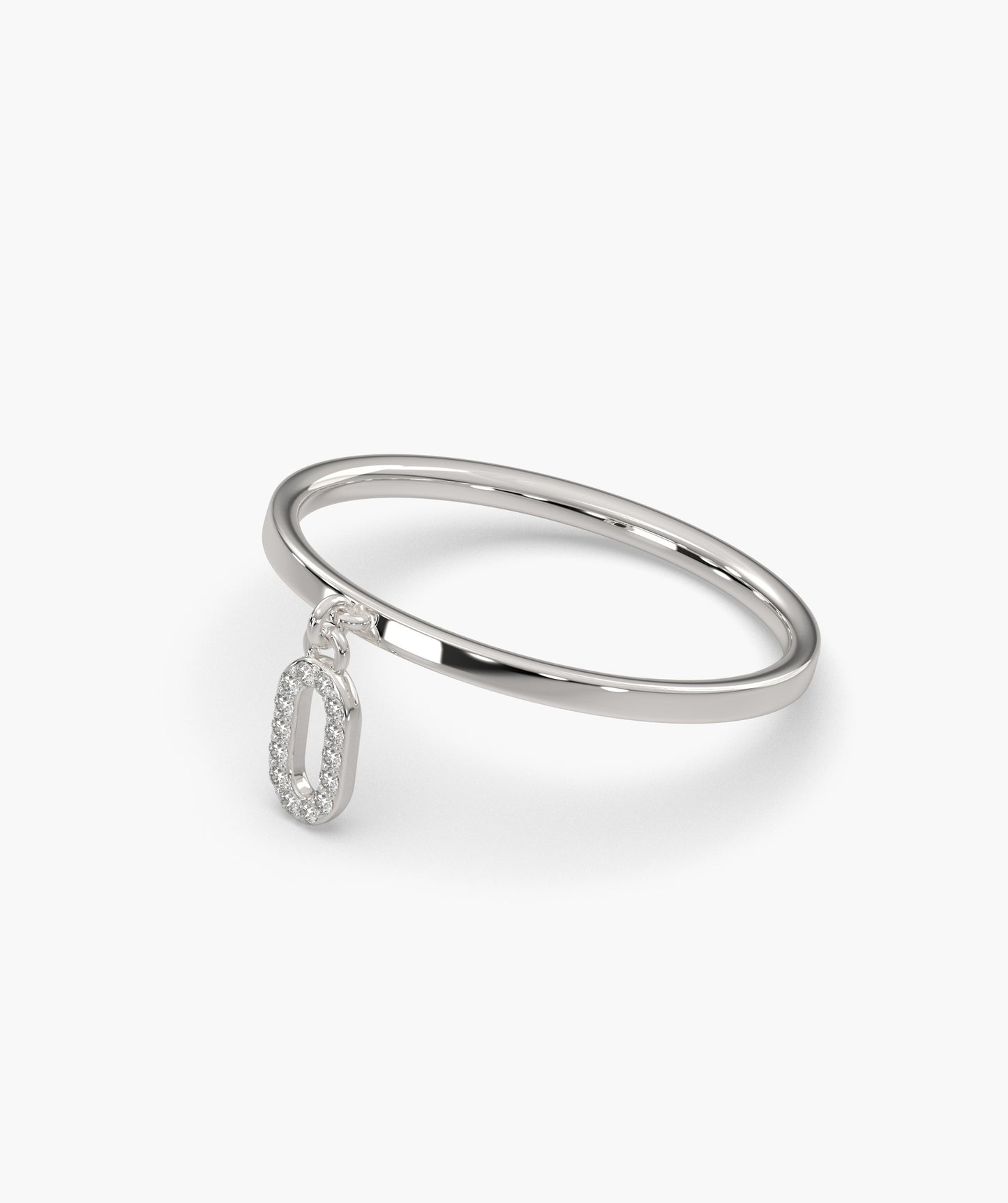 14K Gold Dainty Link Charm Ring