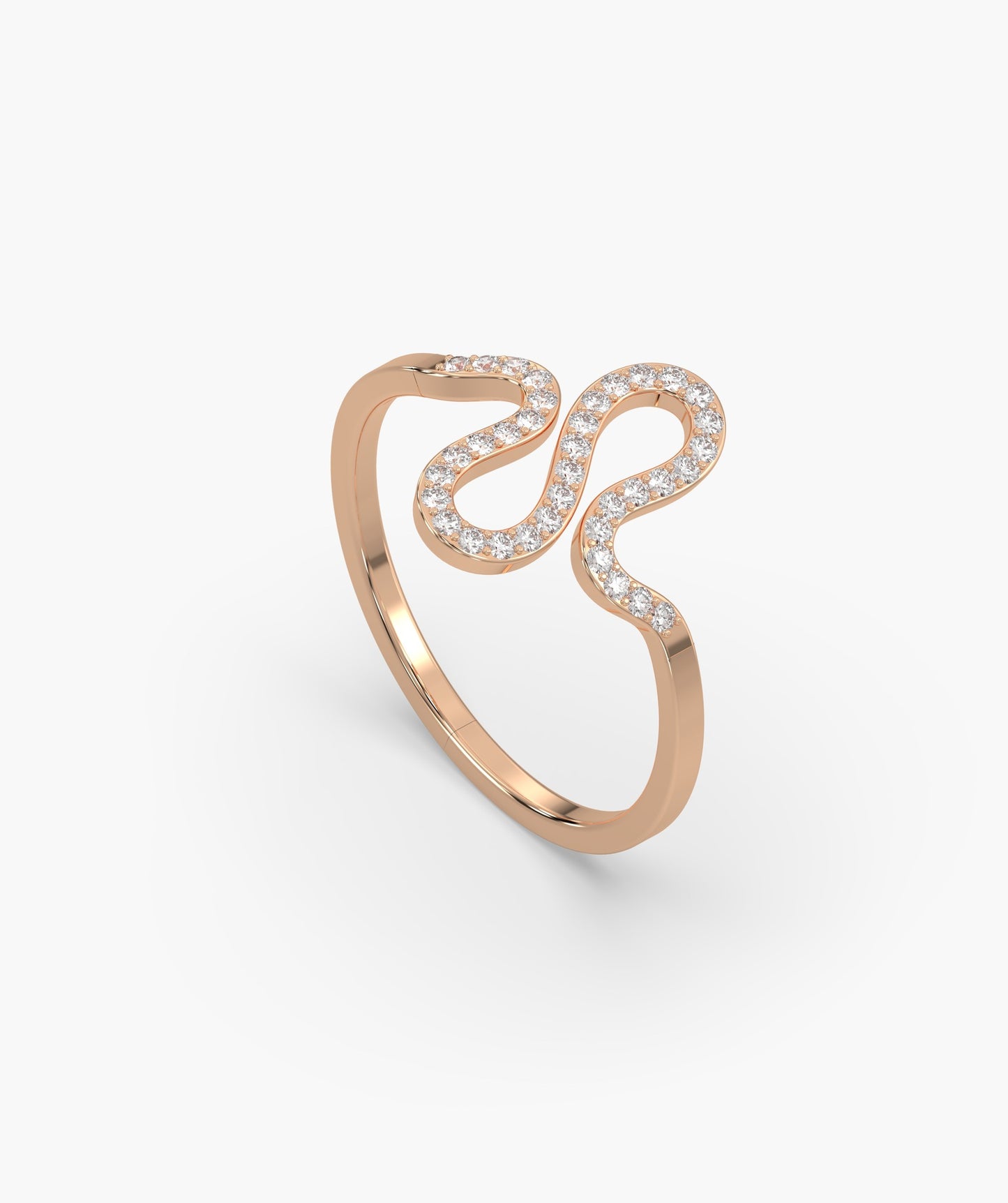 Serpentine Elegance Diamond Ring