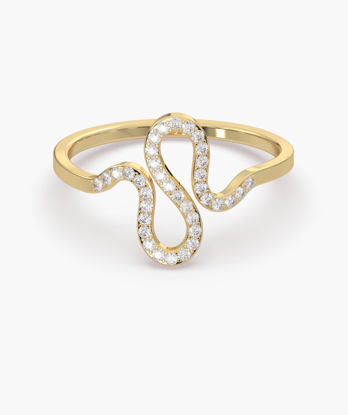 Serpentine Elegance Diamond Ring