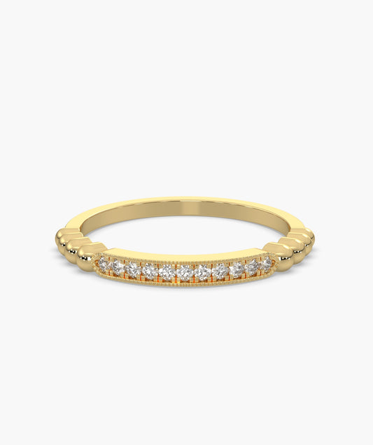 Half Eternity Diamond Band with Beaded