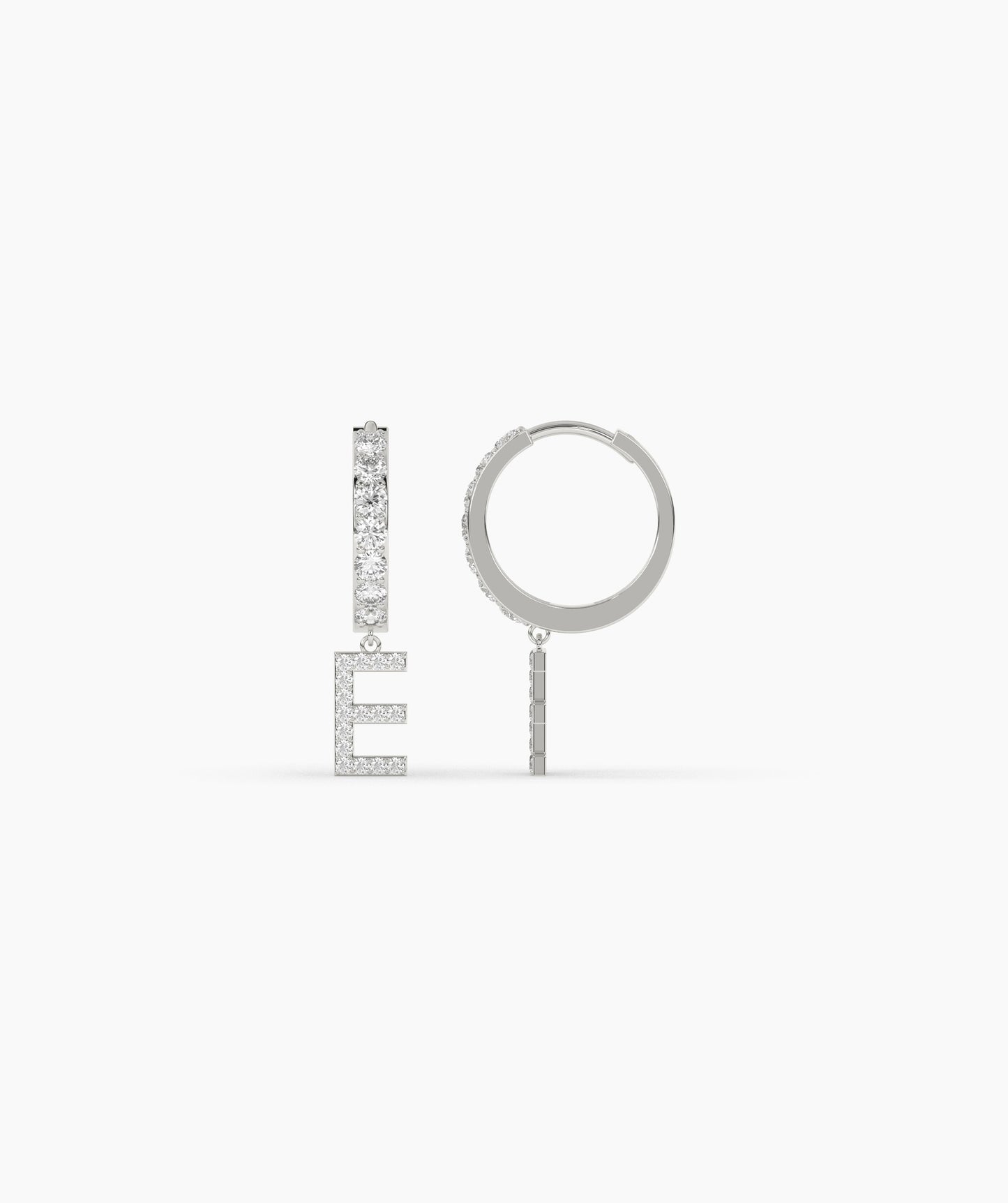 Custom Initial Diamond Hoop Earrings