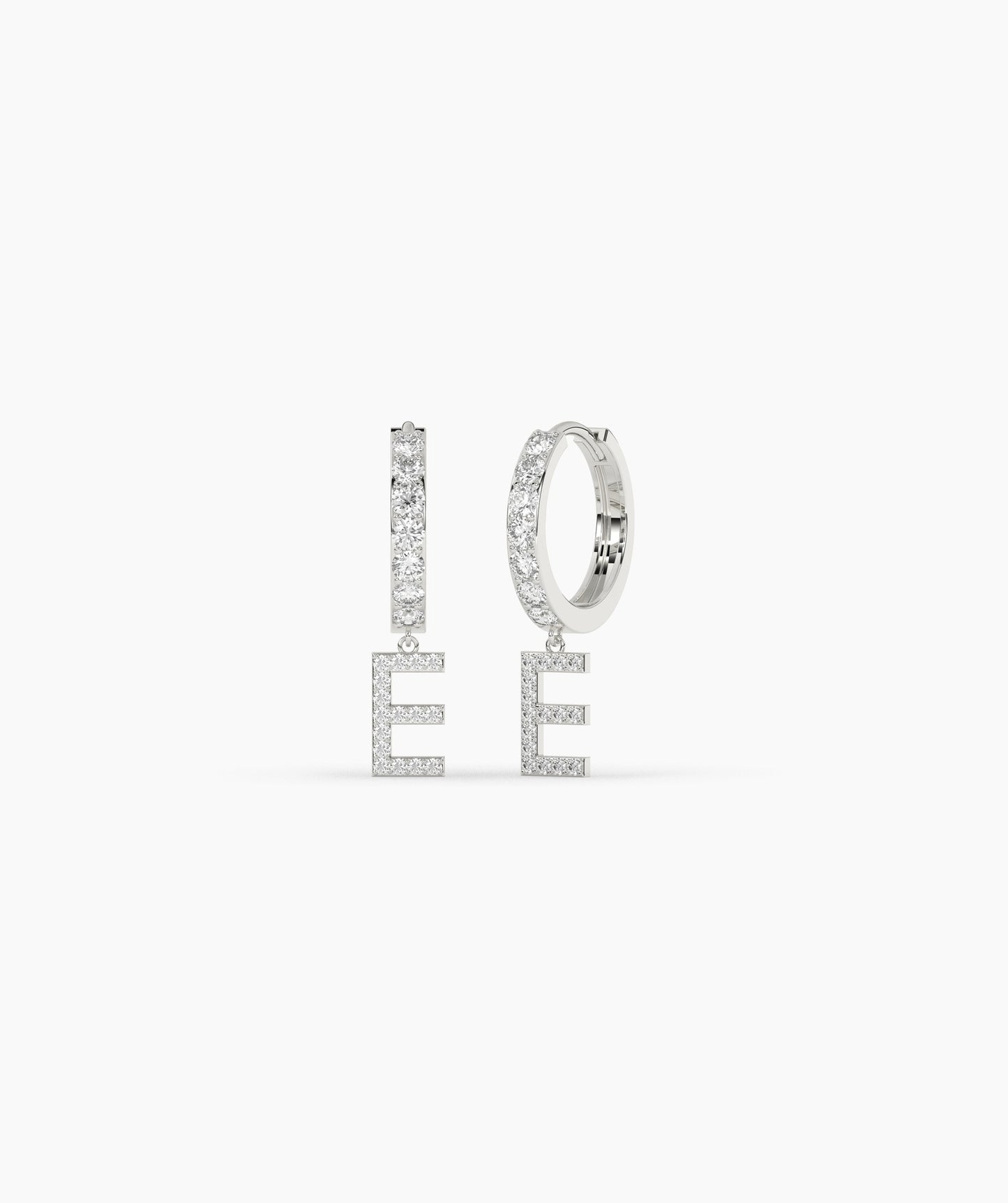 Custom Initial Diamond Hoop Earrings