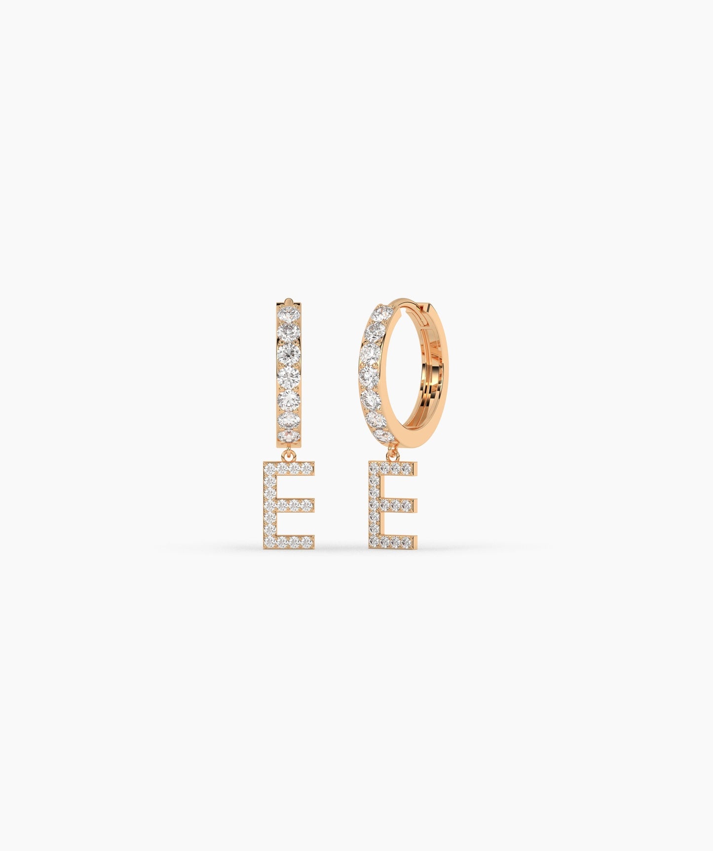 Custom Initial Diamond Hoop Earrings