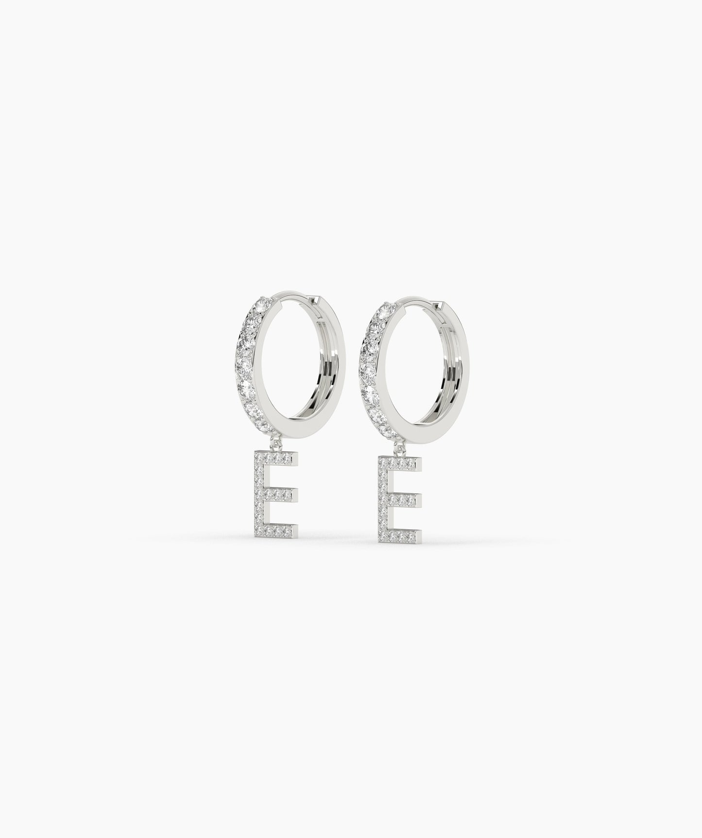 Custom Initial Diamond Hoop Earrings