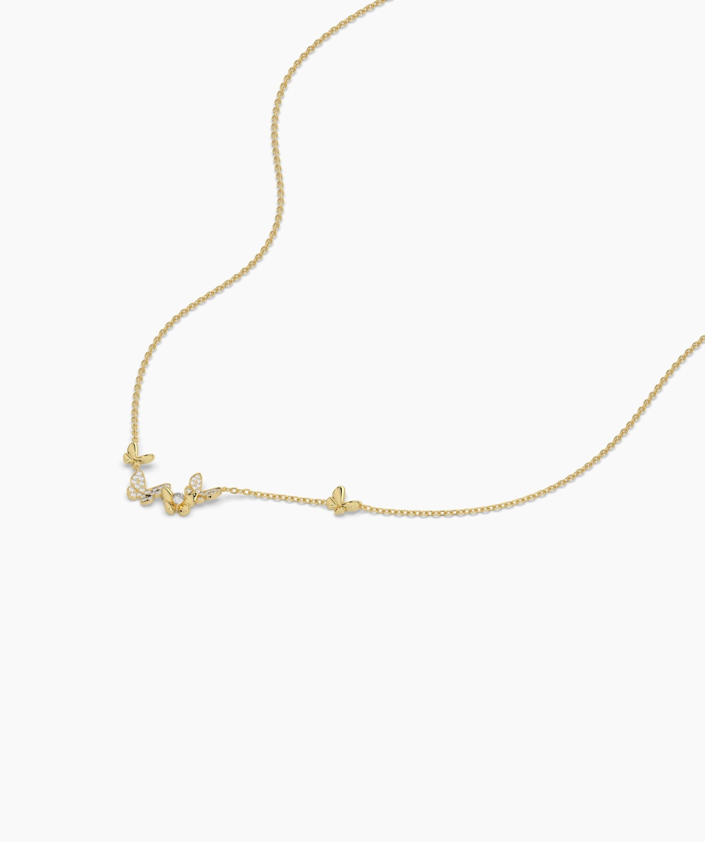 Whimsical Butterfly Cluster Necklace