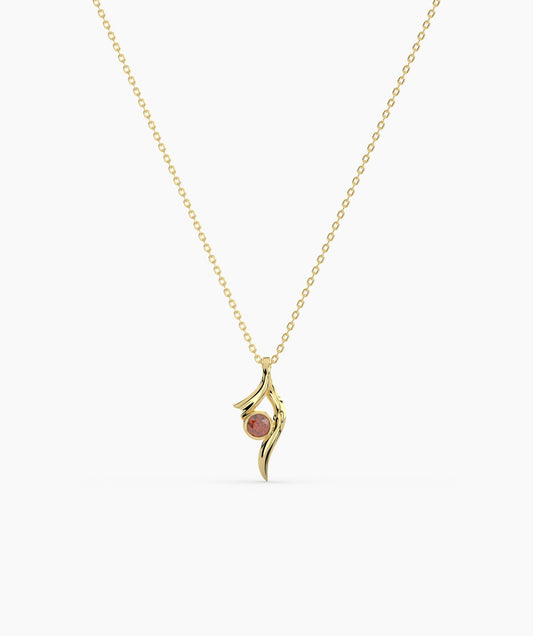 Artful Pendant with Bezel-Set Stone