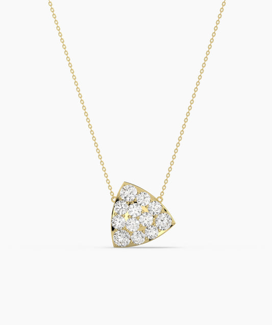 Diamond-Encrusted Triangle Pendant
