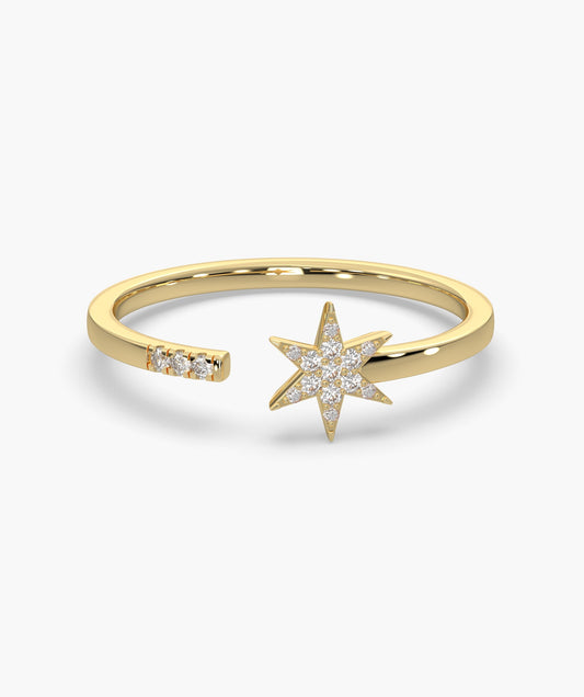 Open Star Diamond Ring