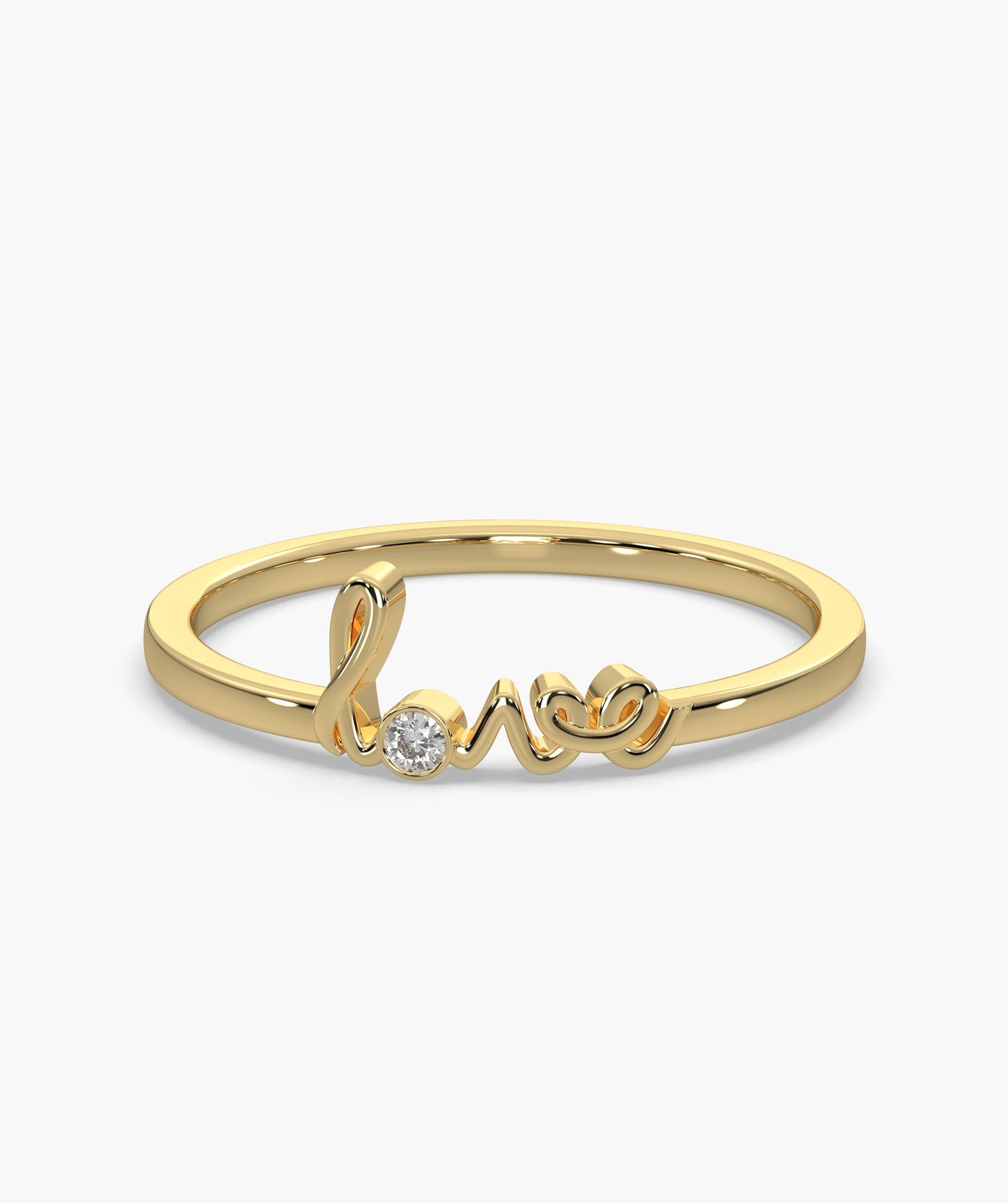 Love Script Diamond Ring