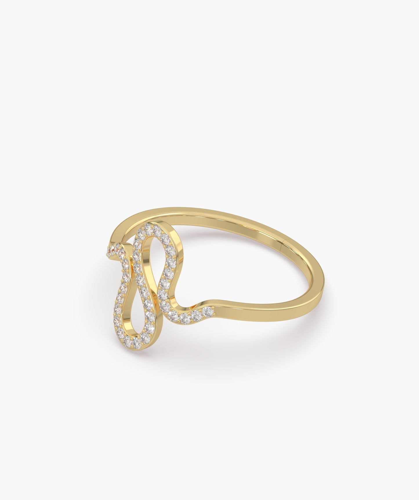 Serpentine Elegance Diamond Ring