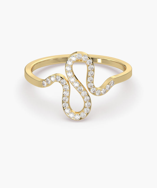 Serpentine Elegance Diamond Ring