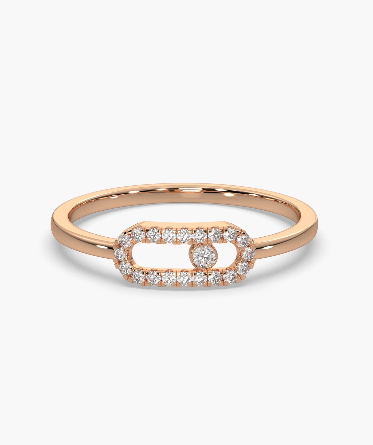 14K Gold Diamond Link Halo Ring