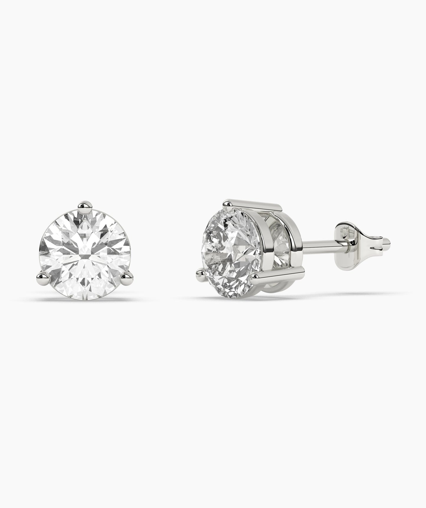 Solitaire Diamond Stud Earrings