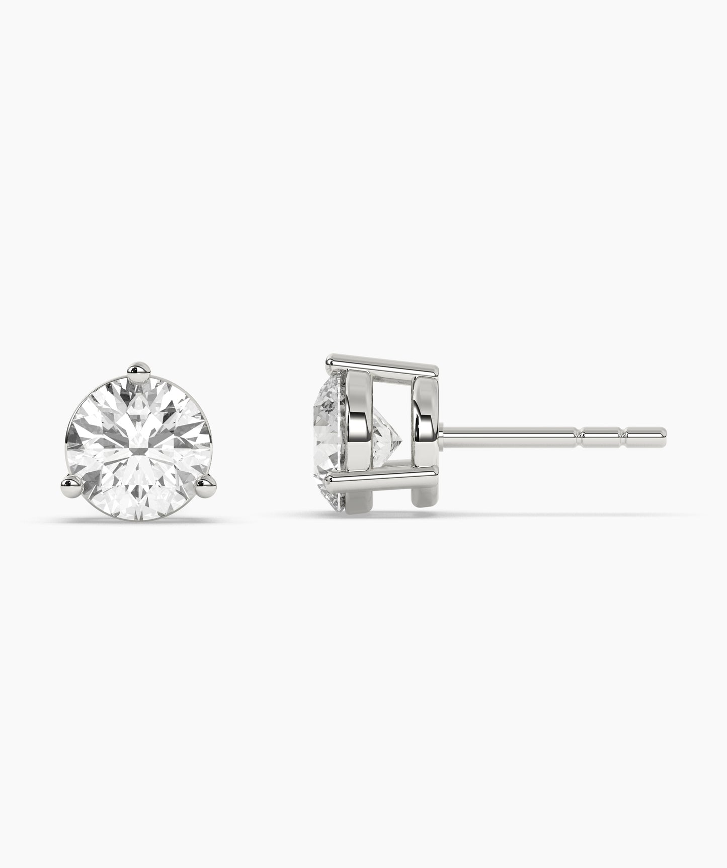 Solitaire Diamond Stud Earrings