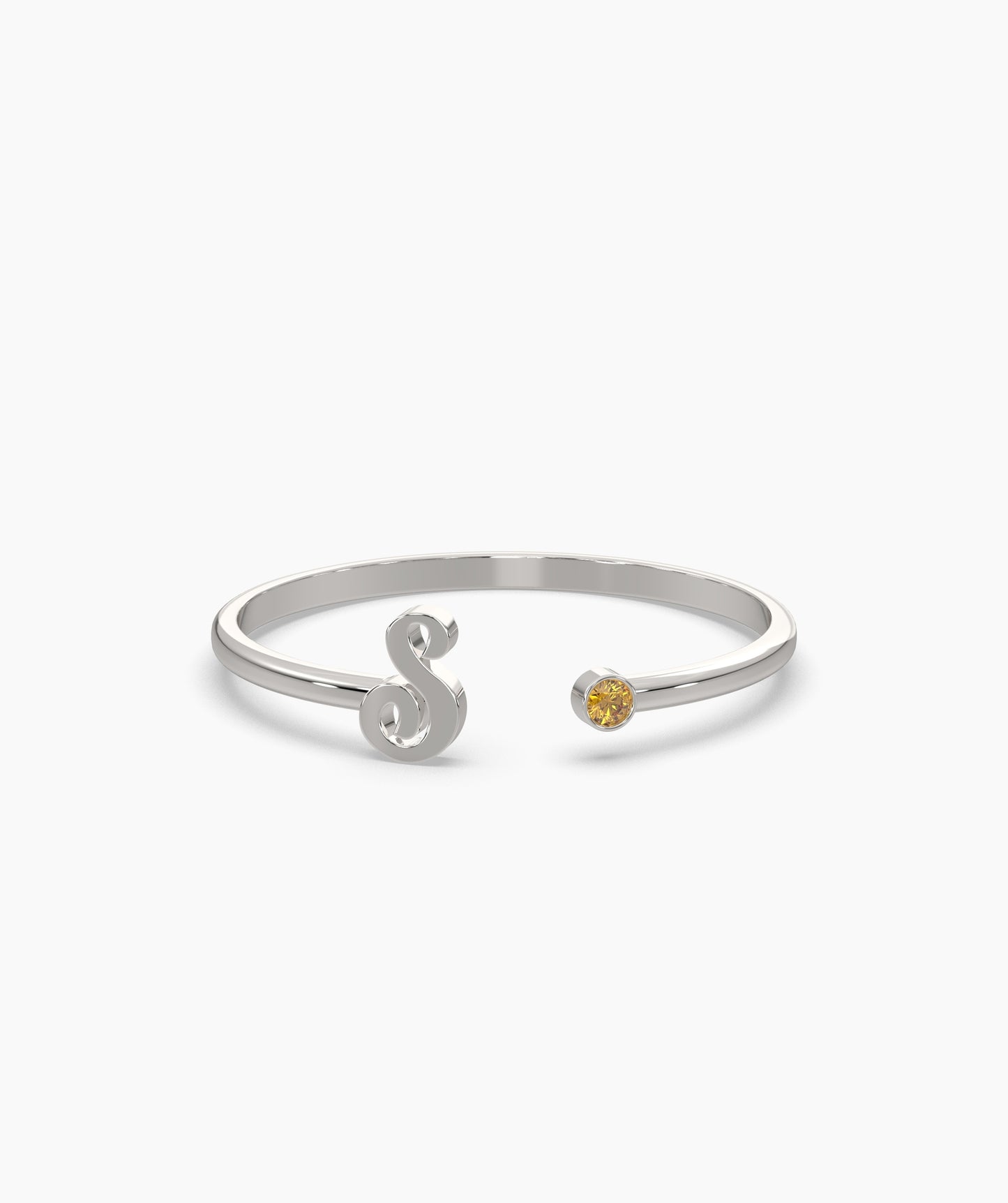 Initial "S" Open Diamond Ring