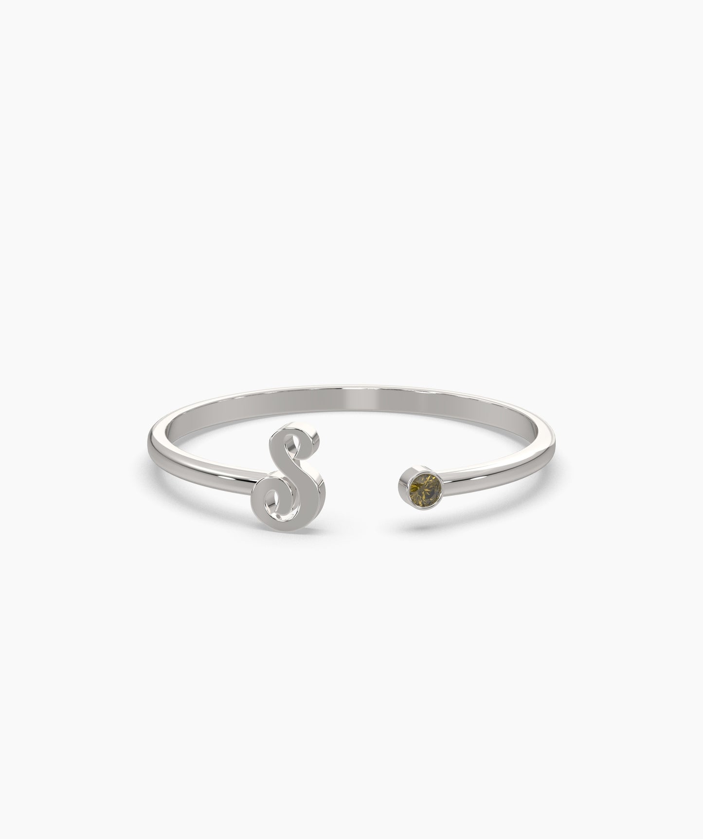 Initial "S" Open Diamond Ring