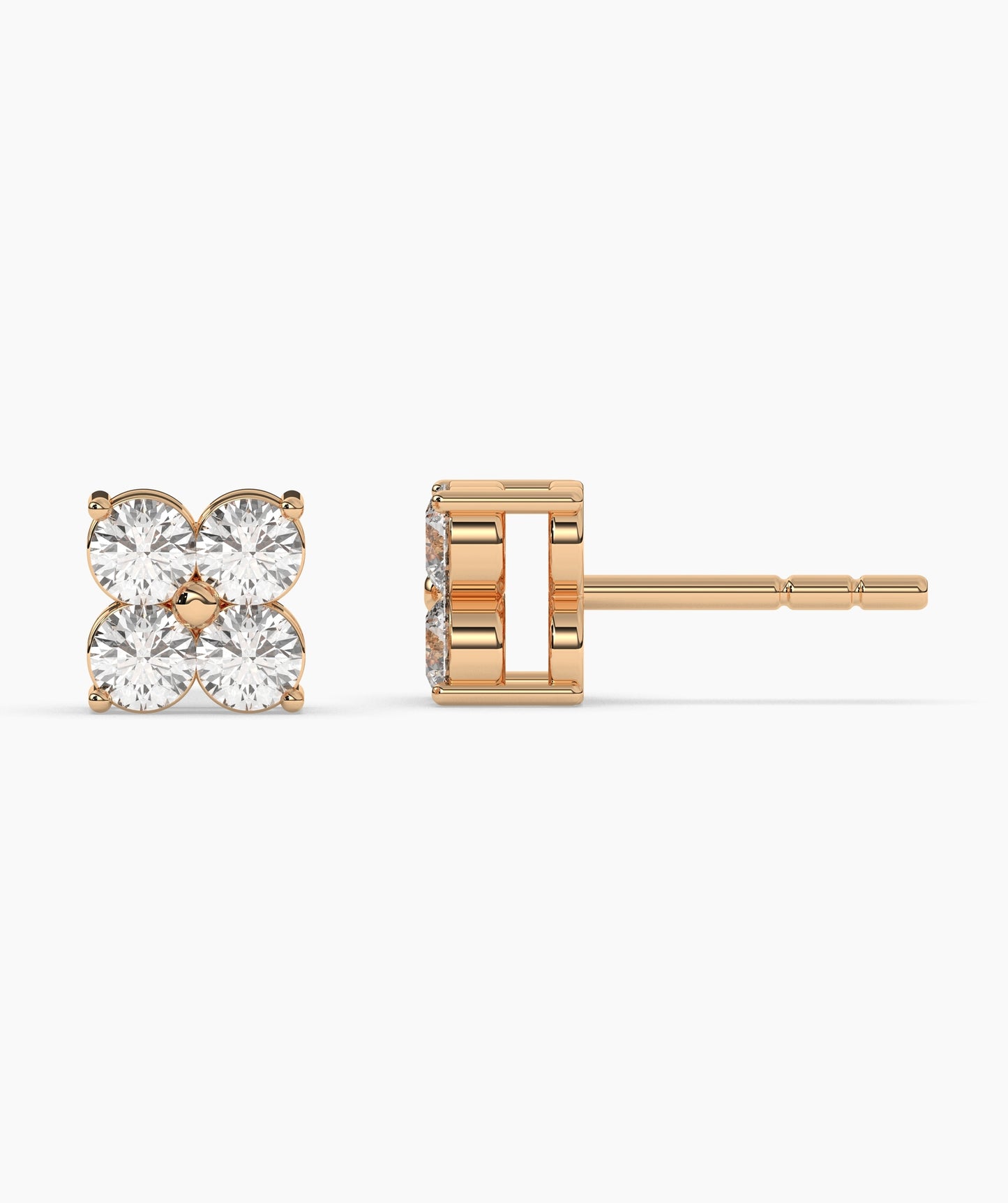 Floral Cluster Diamond Stud Earrings