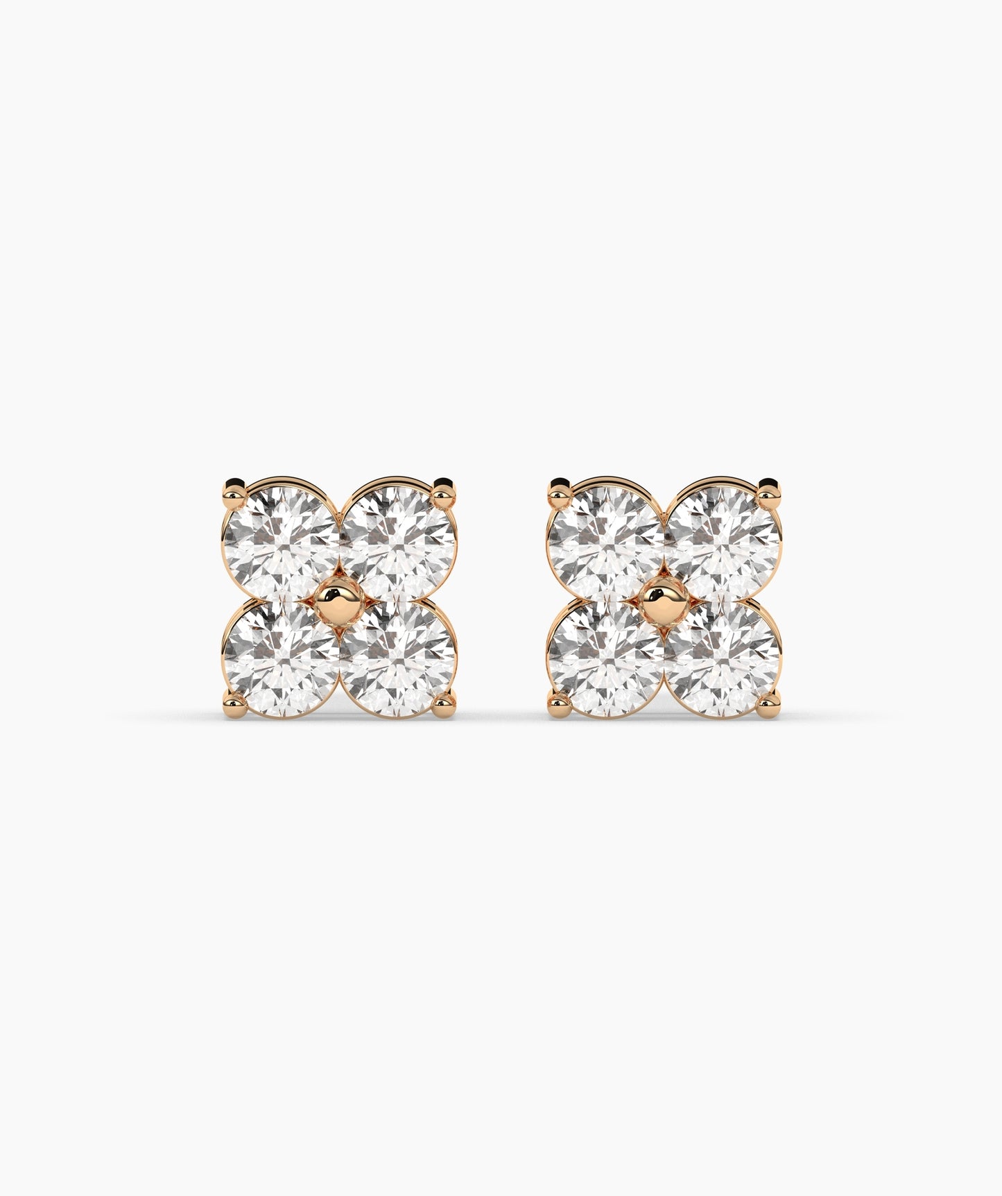 Floral Cluster Diamond Stud Earrings