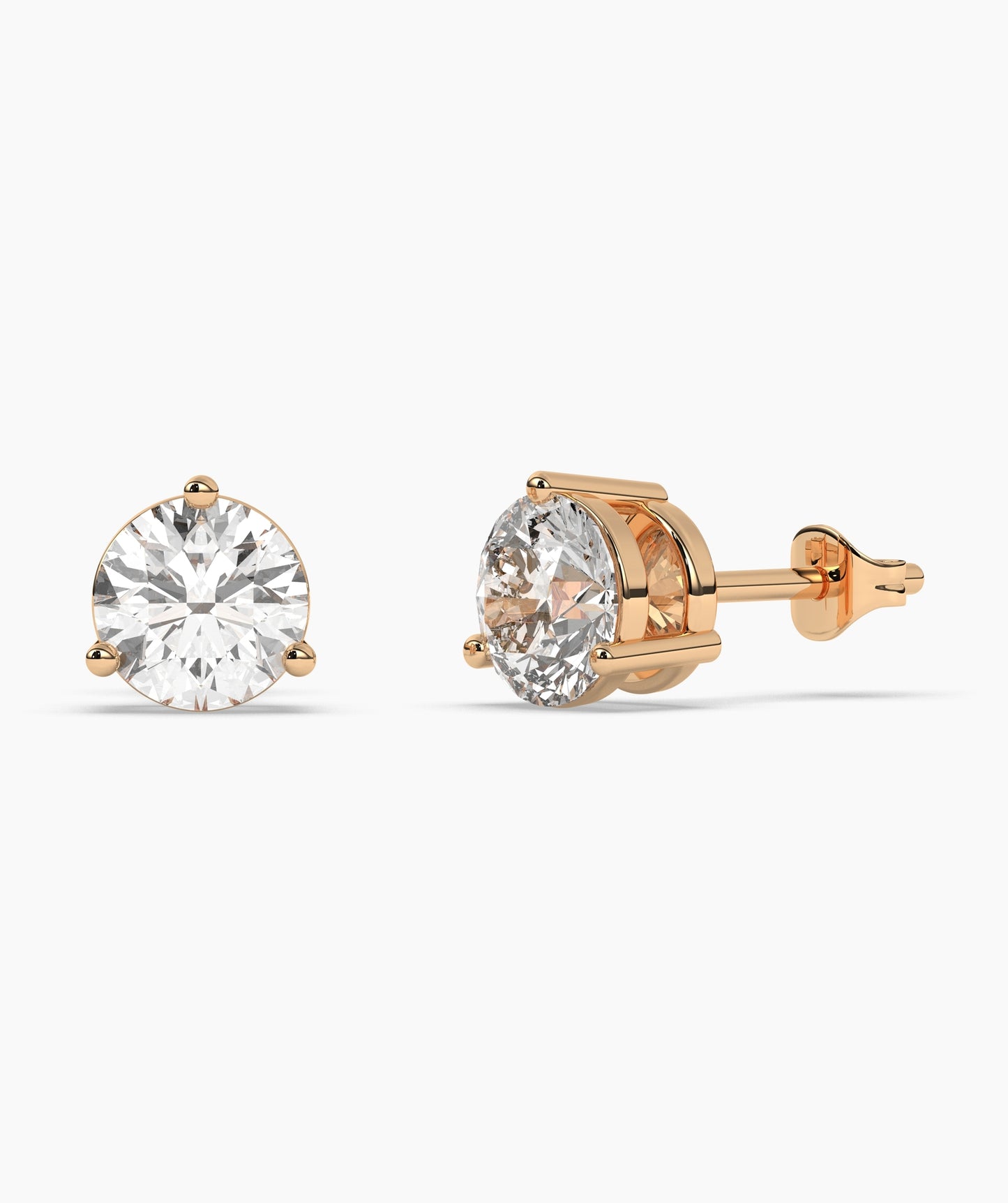 Solitaire Diamond Stud Earrings