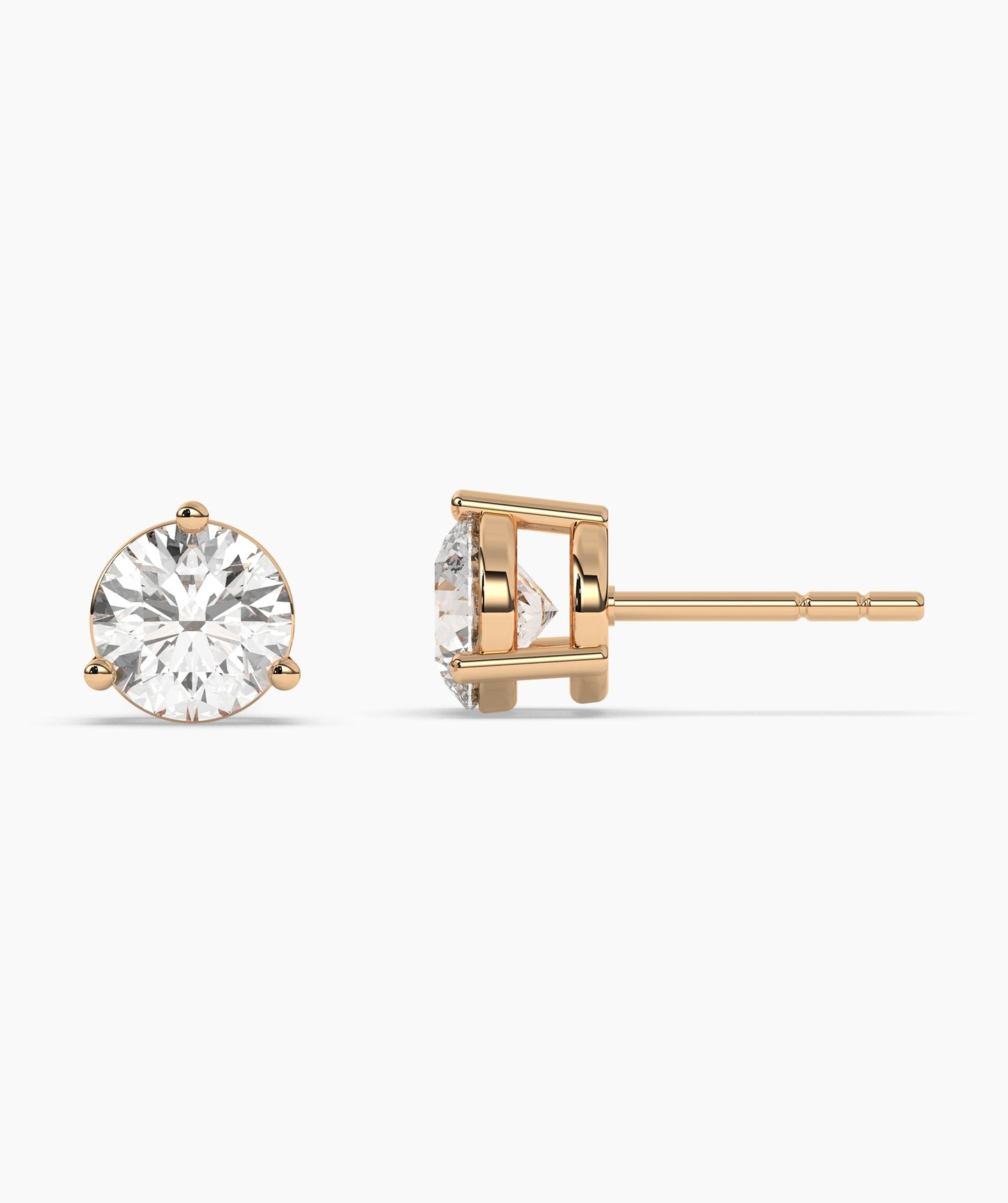 Solitaire Diamond Stud Earrings