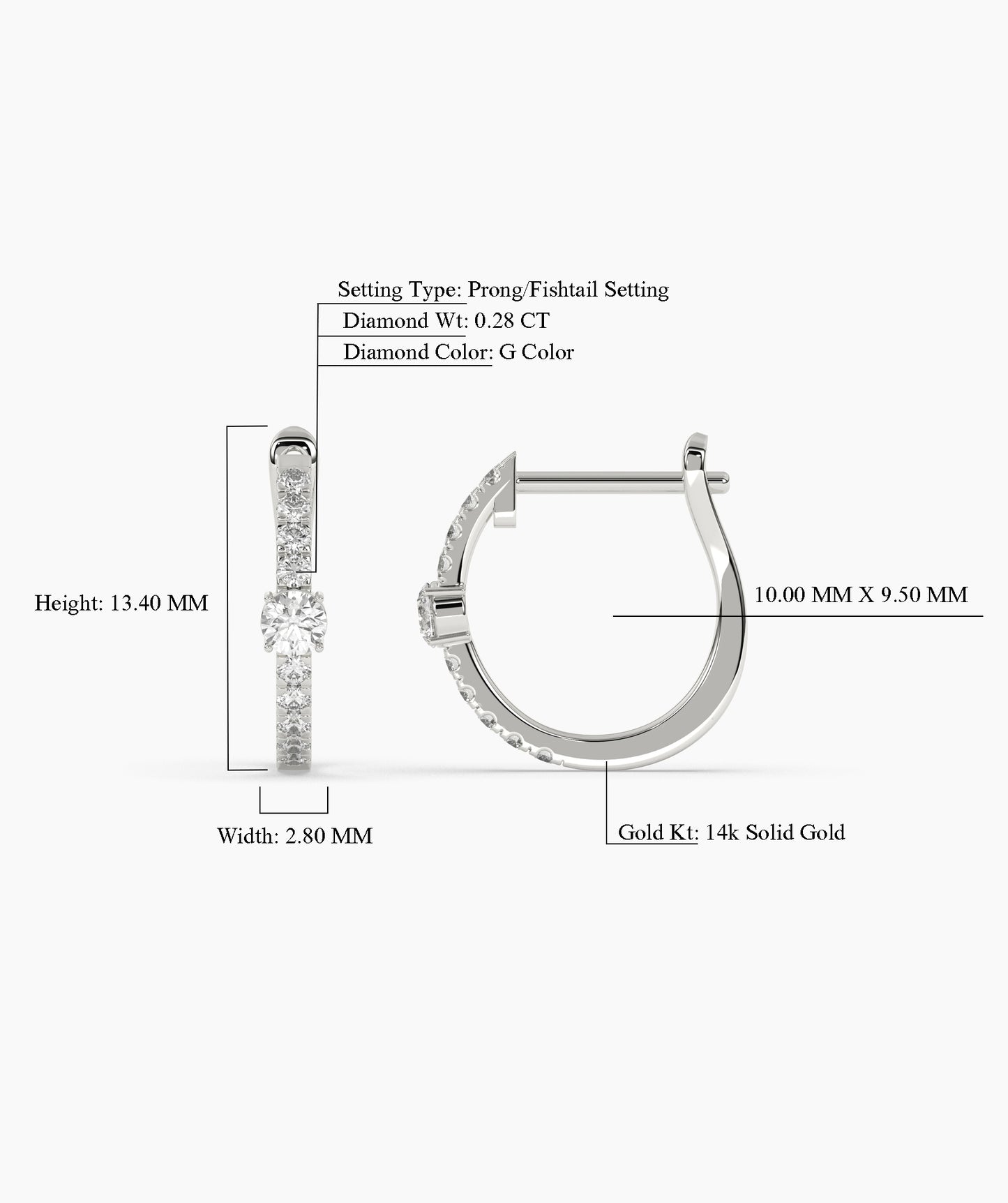 Diamond  Hoop Earrings
