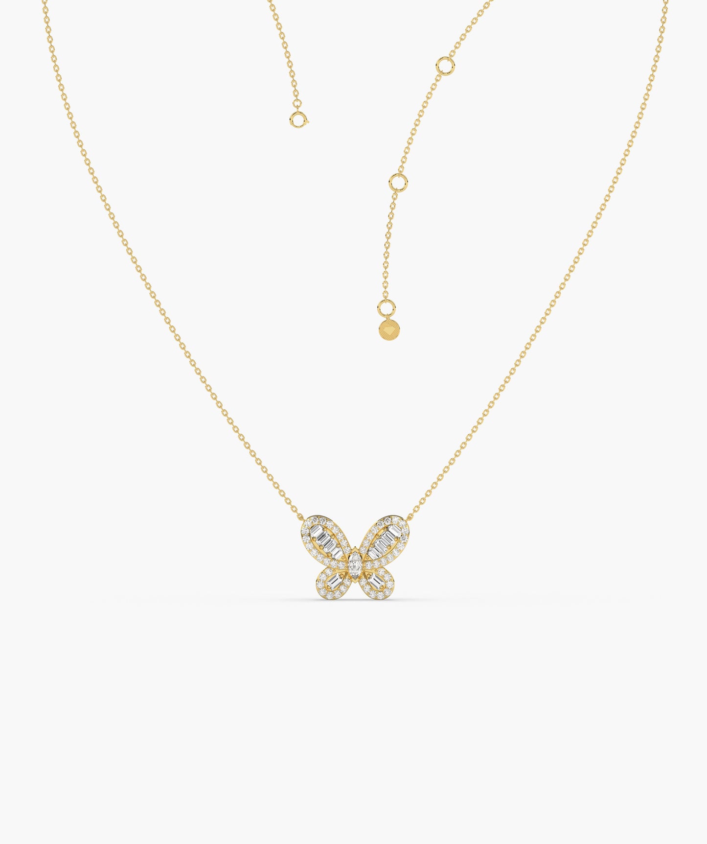 14K Gold Butterfly Diamond Pendant