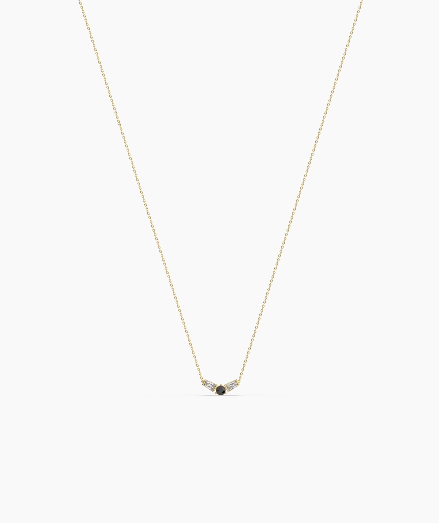 birthstone with Tapered Baguette Chevron Necklace