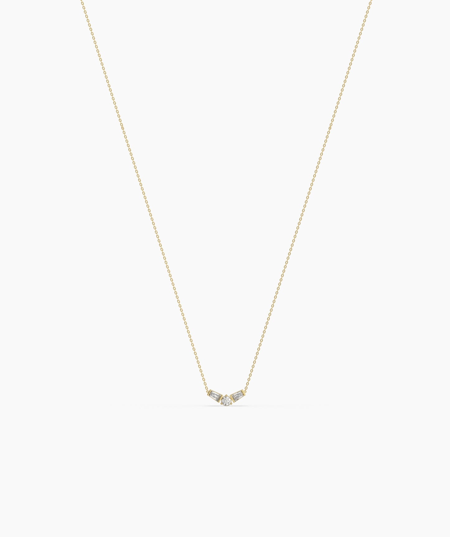 birthstone with Tapered Baguette Chevron Necklace