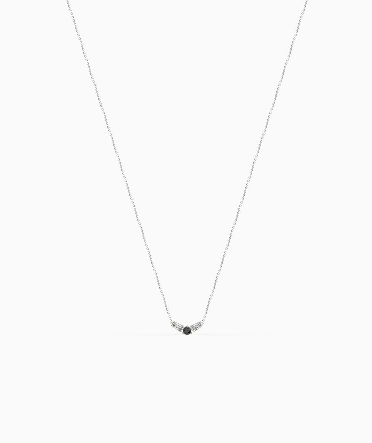 birthstone with Tapered Baguette Chevron Necklace
