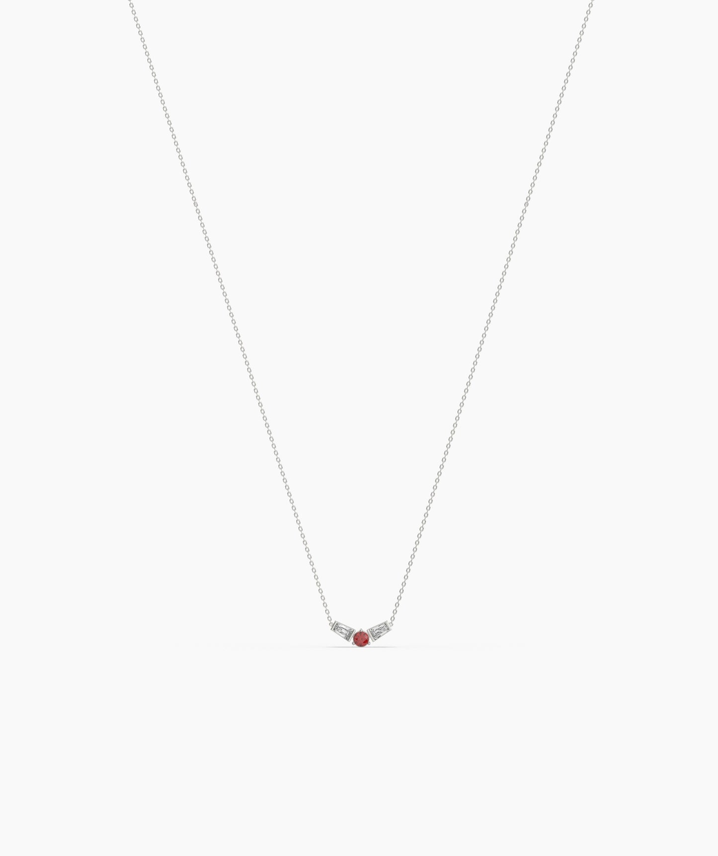 birthstone with Tapered Baguette Chevron Necklace