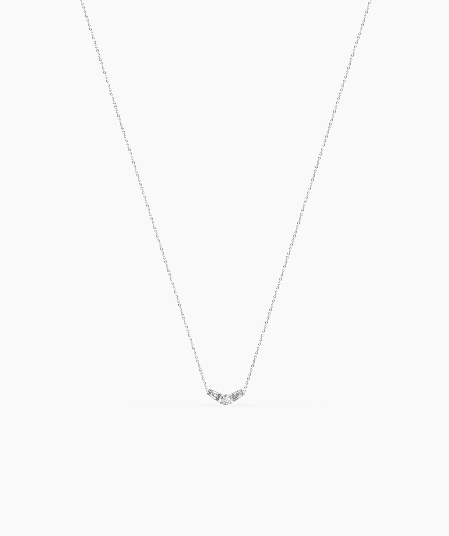 birthstone with Tapered Baguette Chevron Necklace