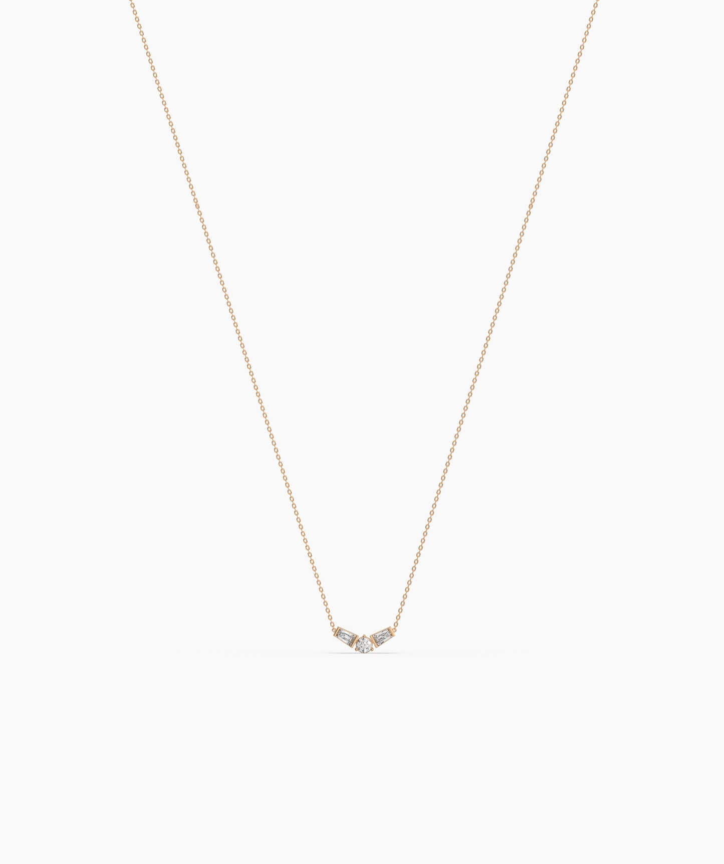 birthstone with Tapered Baguette Chevron Necklace