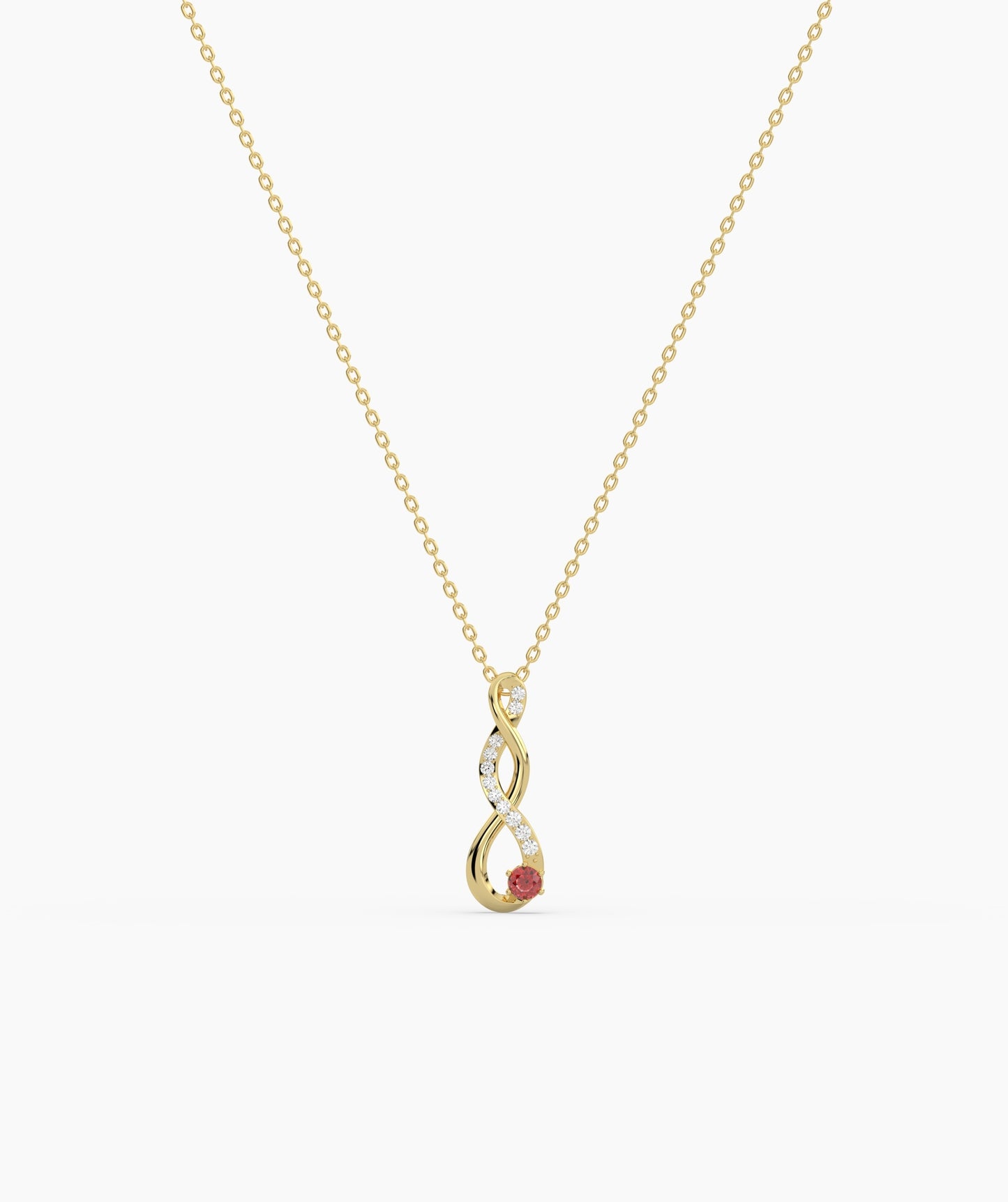 Vertical Infinity Birthstone Necklace