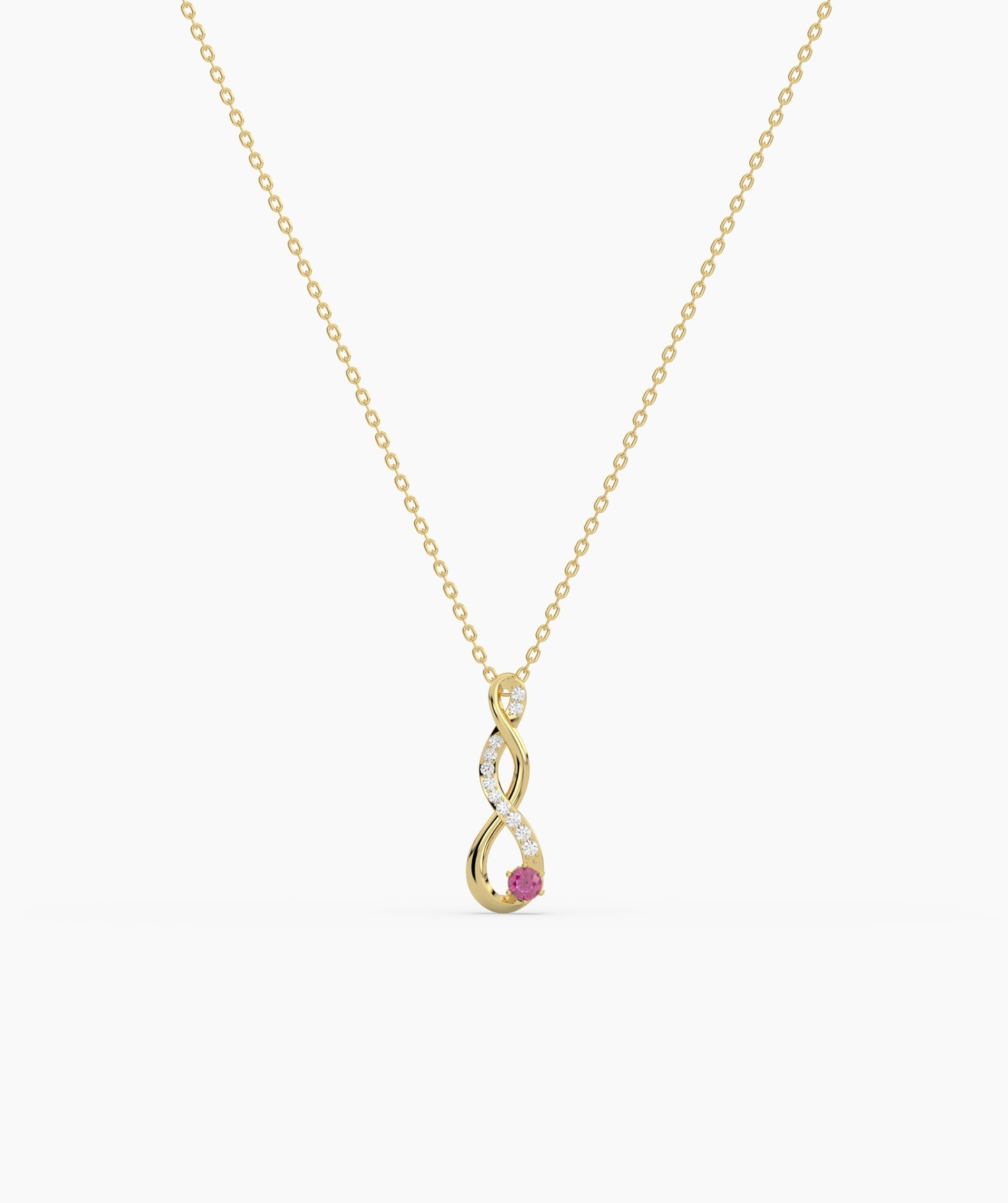 Vertical Infinity Birthstone Necklace