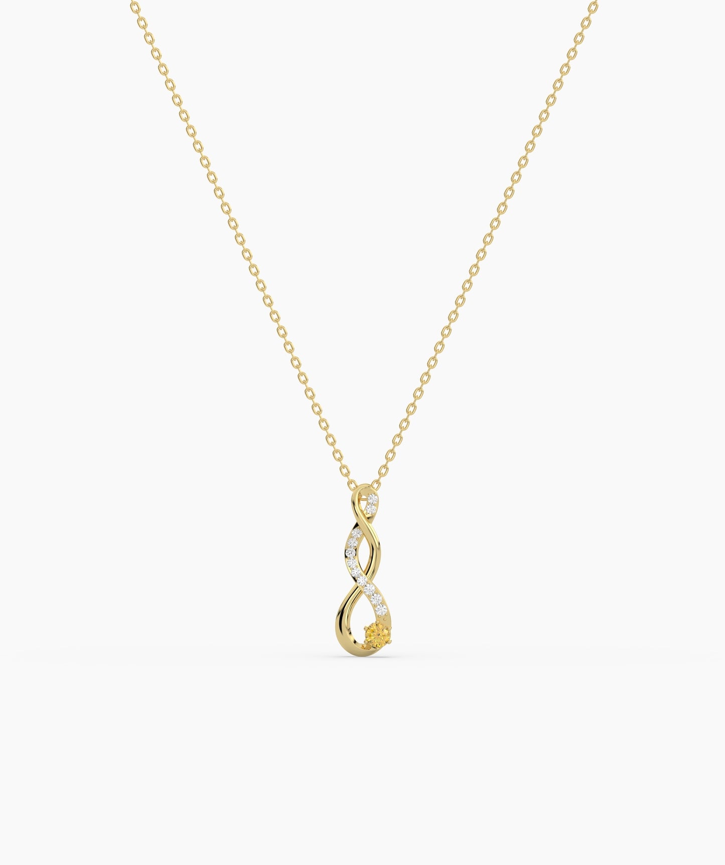 Vertical Infinity Birthstone Necklace