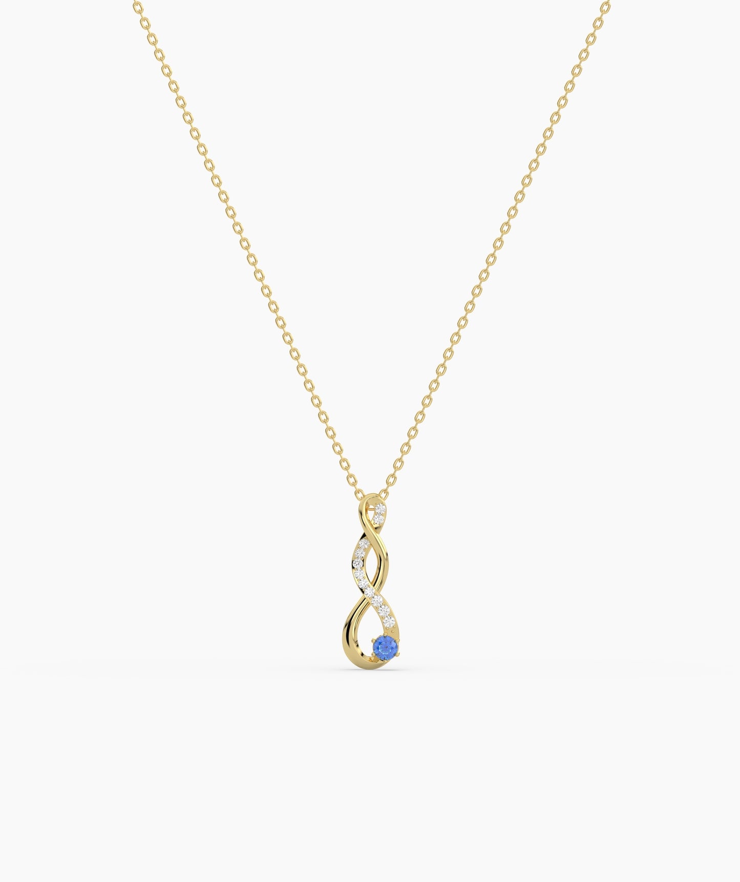 Vertical Infinity Birthstone Necklace