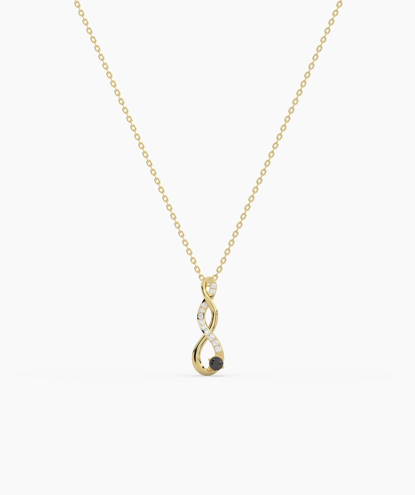 Vertical Infinity Birthstone Necklace