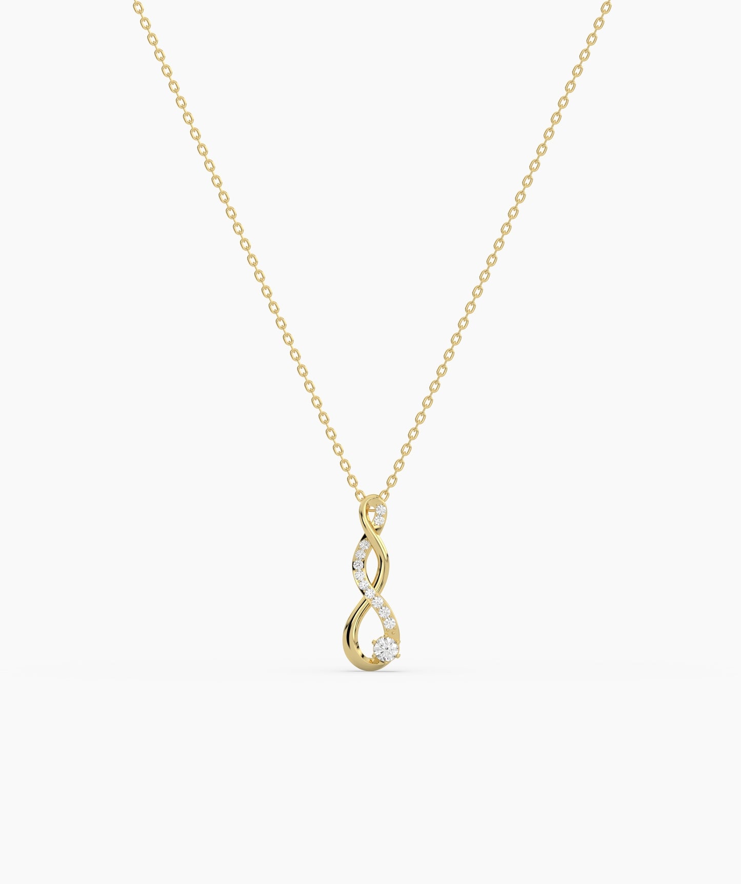 Vertical Infinity Birthstone Necklace