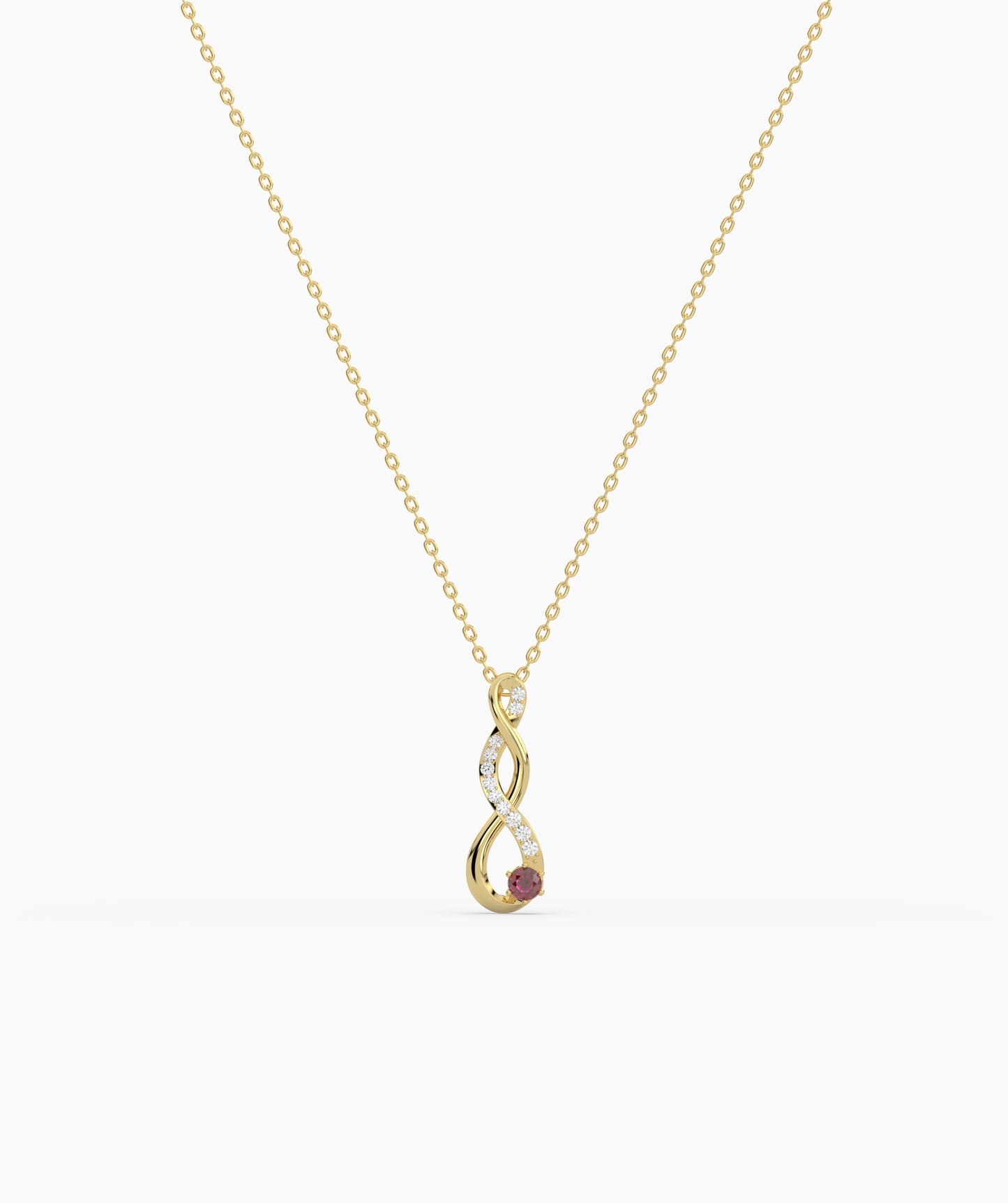 Vertical Infinity Birthstone Necklace
