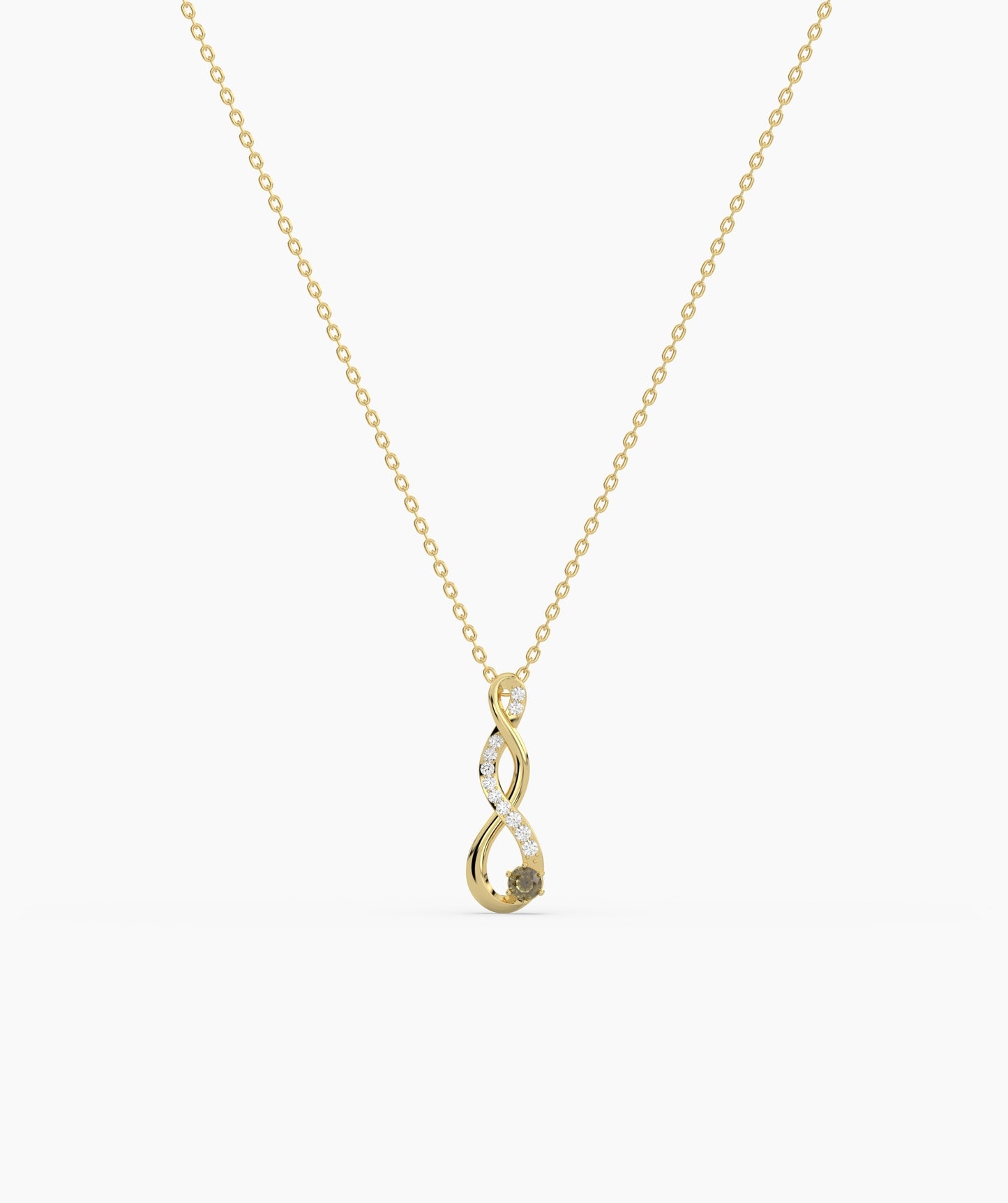 Vertical Infinity Birthstone Necklace