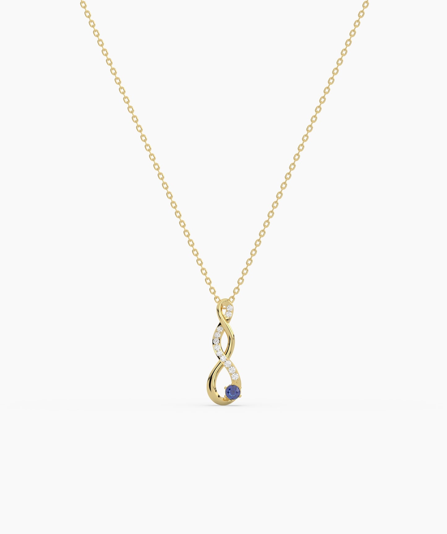 Vertical Infinity Birthstone Necklace