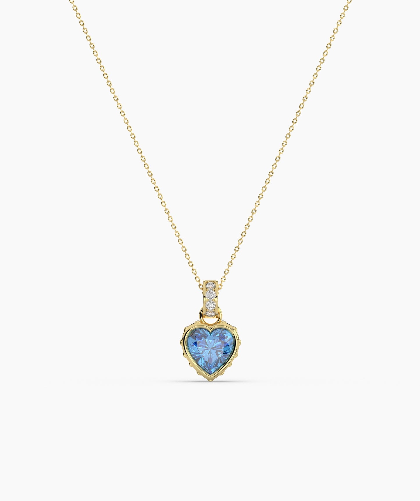 Pink Heart Bezel with Bail Necklace