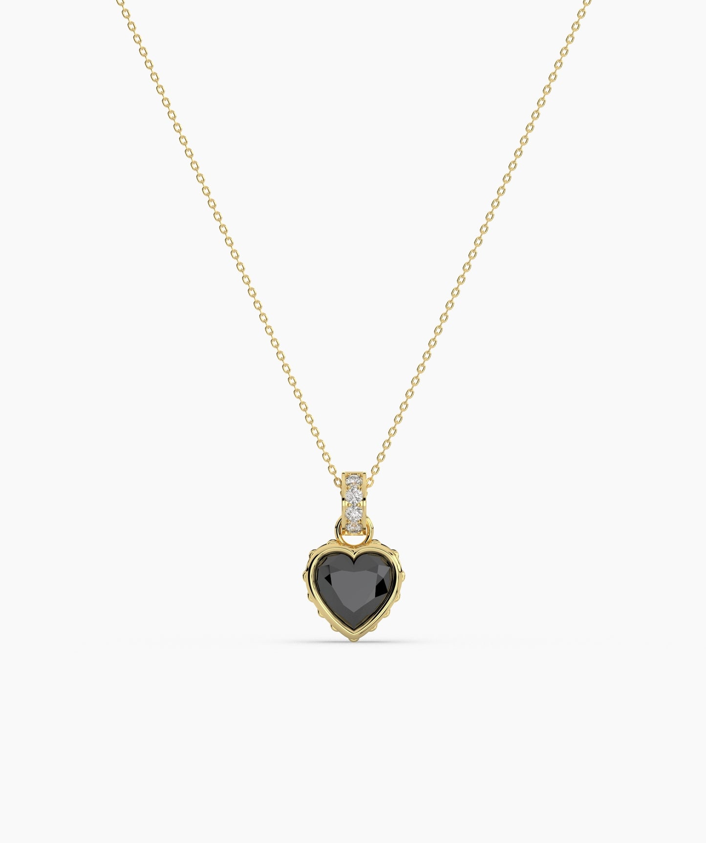 Pink Heart Bezel with Bail Necklace