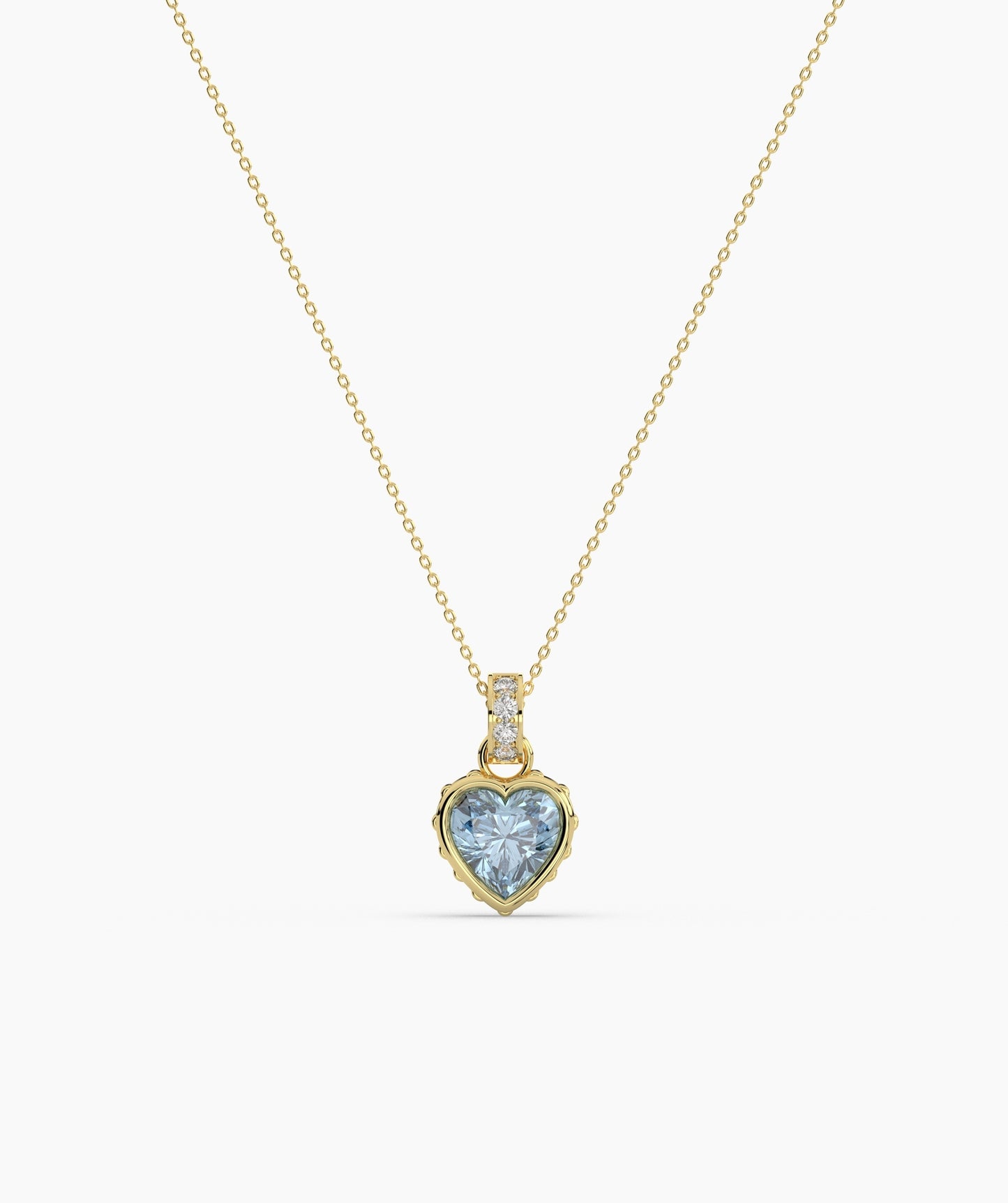 Pink Heart Bezel with Bail Necklace