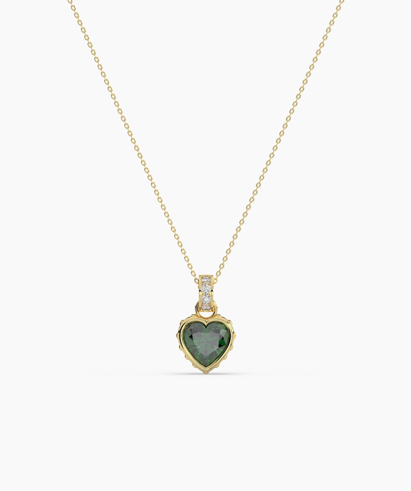 Pink Heart Bezel with Bail Necklace