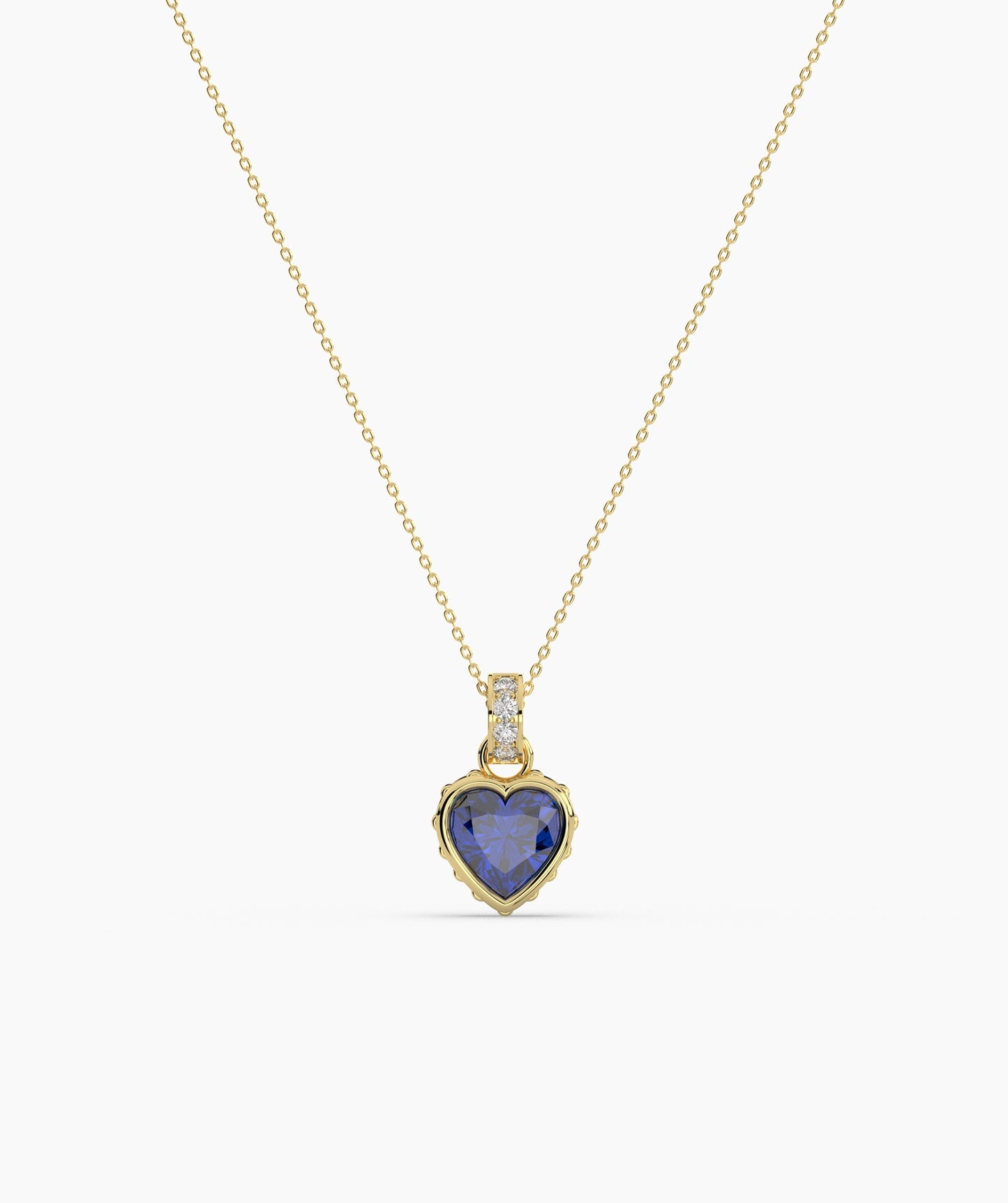 Pink Heart Bezel with Bail Necklace
